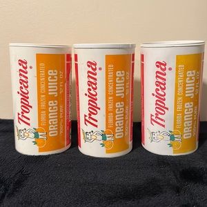 Vintage Tropicana 12 Oz. Orange Juice Containers~Set of 3